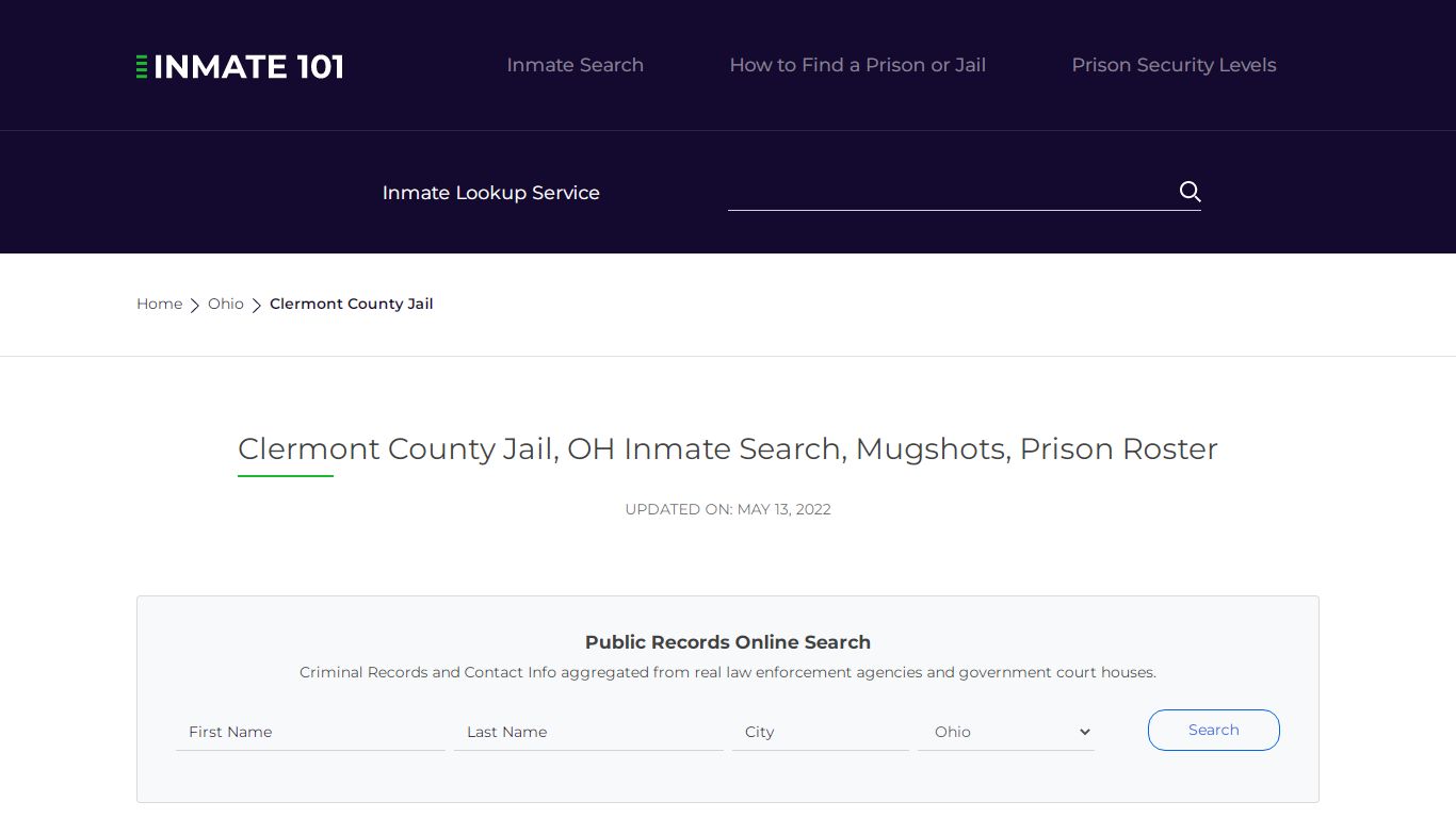 Clermont County Jail, OH Inmate Search, Mugshots, Prison ...